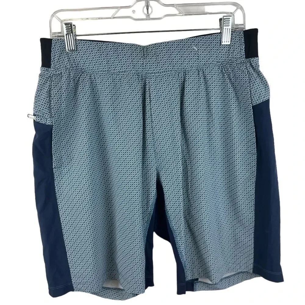 Lululemon T.H.E. Blue Patterned Training Shorts Sz L